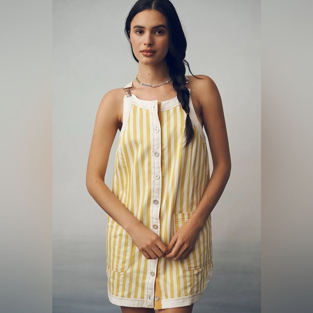 New Anthropologie Maeve sleeveless straight denim dress Size XL